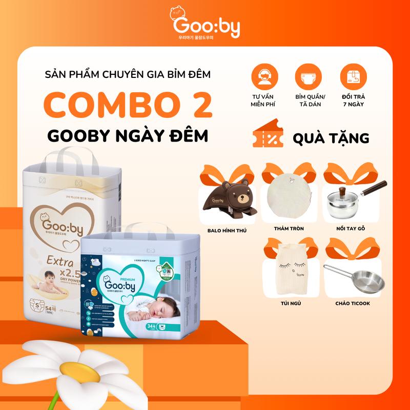 [Flashsale] [Combo 2] Tã/bỉm Gooby Ngày/Đêm mềm mại, an toàn, siêu thấm hút size NB/S/M/L/XL/XXL/XXXL cho bé từ 4kg – 35kg